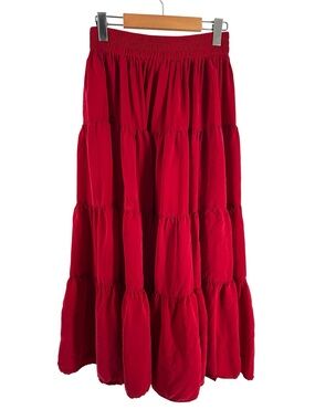 Longhorn tiered maxi skirt vintage western cowboy cowgirl rodeo sz M